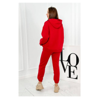 Zateplený bavlněný komplet, mikina + kalhoty Brooklyn red
