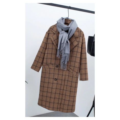 Dámský zimní kostkovaný kabát - 3 barvy FashionEU