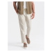 Men's linen blend roll-up chino pants - cream V2 OM-PACP-0198