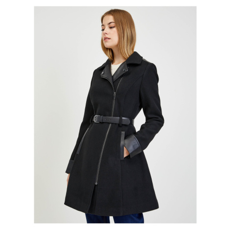 Černý dámský zimní kabát s příměsí vlny ORSAY