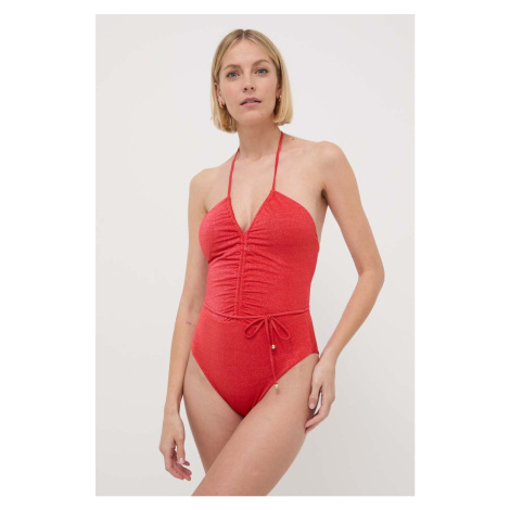 Jednodílné plavky Max Mara Beachwear červená barva, mírně vyztužený košík, 2416831209600