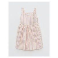 LC Waikiki Square Neck Strap Patterned Cotton Baby Girl Dress