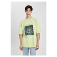 DEFACTO Oversize Fit Crew Neck Printed Short Sleeve T-Shirt