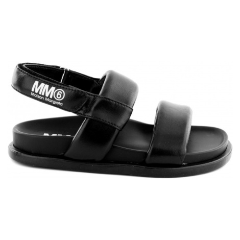 Sandále mm6 padded leather fissbett sandals černá