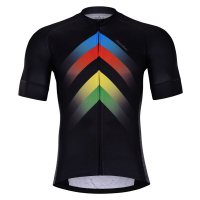 HOLOKOLO Cyklistický dres s krátkým rukávem - HYPER - černá/duhová