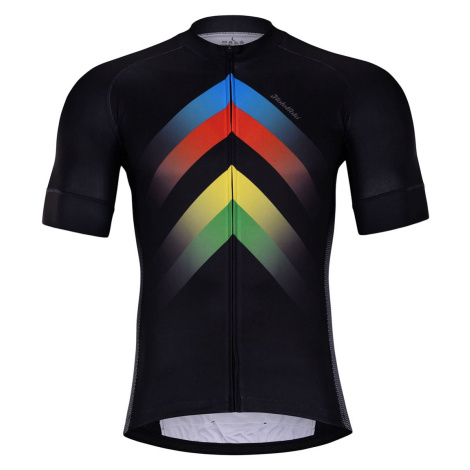 HOLOKOLO Cyklistický dres s krátkým rukávem - HYPER - černá/duhová