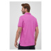 Bavlněné polo tričko Emporio Armani Underwear fialová barva, hladký