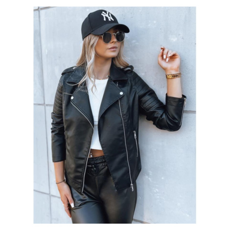 Kožená dámská bunda černé barvy DStreet