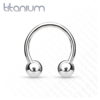 Titanový piercing podkova s kuličkami - Rozměr: 1,6 mm x 8 mm x 3 mm
