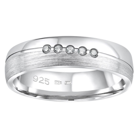 Silvego Snubní stříbrný prsten Presley pro ženy QRZLP012W 51 mm