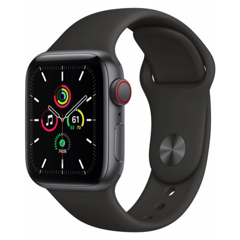 Apple Apple Watch SE GPS + Cellular, 44mm Space Gray Aluminium Case with Black Sport Band - Regu