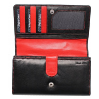 SEGALI Dámská kožená peněženka SG-209 černo červená
