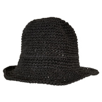 Braid Bast Bucket Hat černý