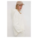 Mikina Sisley dámská, béžová barva, s kapucí, hladká