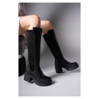 Riccon Faevuth Women's Long Stet Boots 0012217 Black Skin