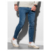 Modré pánské zkrácené slim fit džíny Ombre Clothing P937