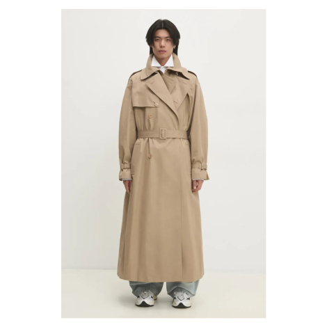 Trench kabát VETEMENTS Double Trench béžová barva, přechodný, UA66CO400S