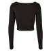 Ladies Organic Cropped Longsleeve - black