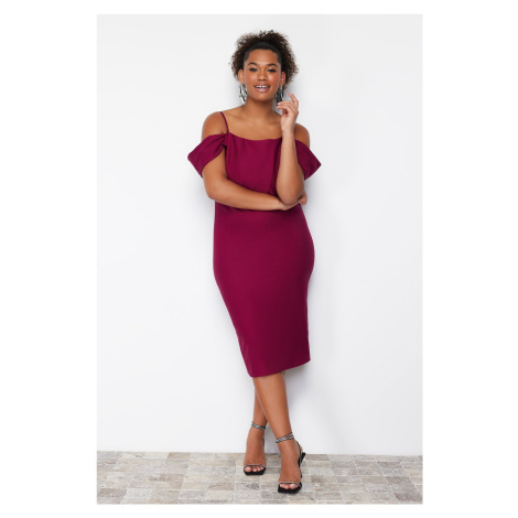 Trendyol Curve Purple Finike Woven Plus Size Dress