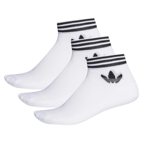 BÍLÁ SADA PONOŽEK ADIDAS TREFOIL ANKLE SOCKS 3 PAIRS