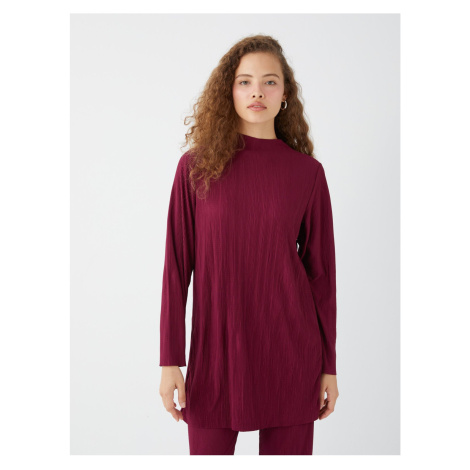 LC Waikiki High Collar Plain Long Sleeve Oversize Women's Tunic