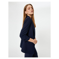 Koton 3/4 Sleeve Double Breasted Blazer Jacket with Flap Pocket Detail