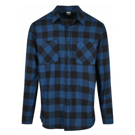 Pánská košile Urban Classics Checked Flanell Shirt - černá,modrá
