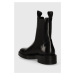 Kožené kotníkové boty Gant Fallwi dámské, černá barva, na plochém podpatku, 27551333.G00