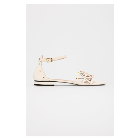 Kožené sandály Marella Ampezzo dámské, béžová barva