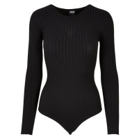 Ladies Rib Knit Longsleeve Body - black