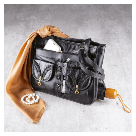Dámská kožená kabelka s kapsou na deštník decoDoma