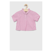 Dětská bavlněná košile United Colors of Benetton růžová barva