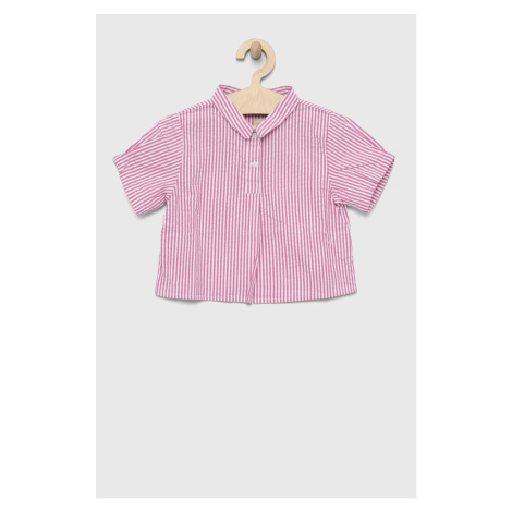 Dětská bavlněná košile United Colors of Benetton růžová barva