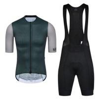 MONTON Cyklistický krátký dres a krátké kalhoty - CHECHEN - zelená/černá