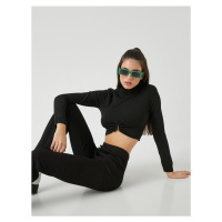 Koton Crop Knitwear Sweater With Metal Accessories