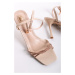 Béžovo-zlaté sandály na tenkém podpatku Amaly