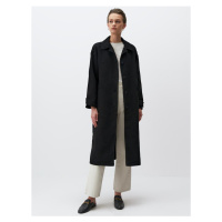 Jimmy Key Black Jacket Collar Buttoned Woven Trench Coat