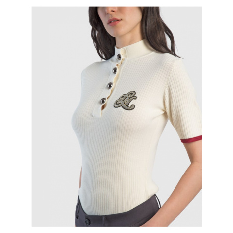 Svetr La Martina Woman Polo Tricot Gg12 - Bílá