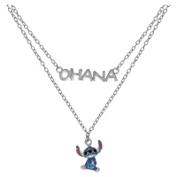 Disney Dvojitý stříbrný náhrdelník Stitch Lilo & Stitch NS00059SRHL-17.CS (řetízek, přívěsek)