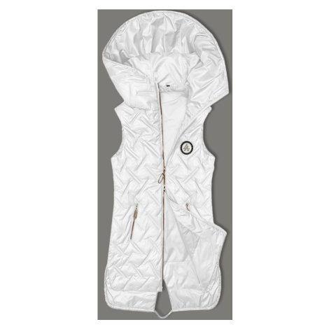 Bílá dámská prošívaná vesta s kapucí S'West (B8339-26)