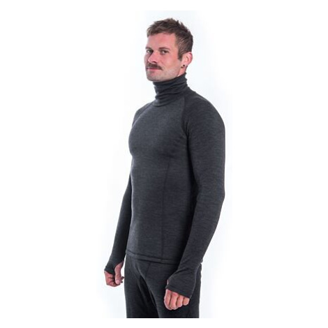 SENSOR MERINO BOLD pánské triko dl.rukáv roll neck šedá gray