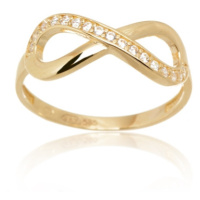 Zlatý prsten nekonečno se zirkony PR0636F + DÁREK ZDARMA
