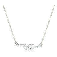 Stříbrný 925 náhrdelník - lesklý a hladký symbol nekonečna