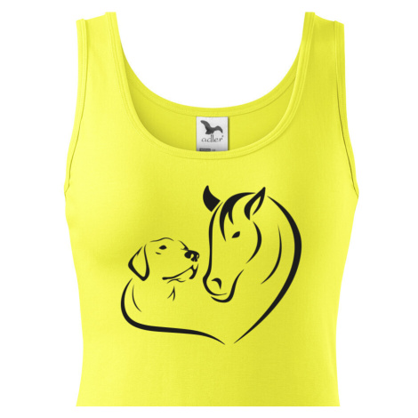Dámské tričko - Srdce kůň a pes BezvaTriko