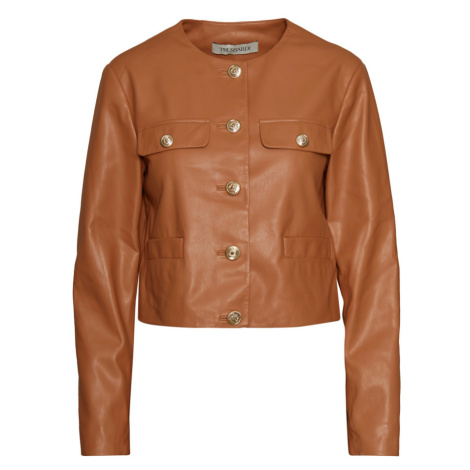 Bunda trussardi jacket soft fake leather hnědá