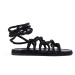Komfortní dámské černé sandály bez podpatku