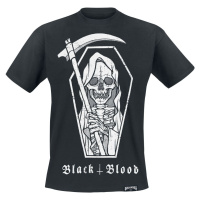 Black Blood by Gothicana Tričko s potiskem se smrtkou Tričko černá