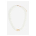 H & M - Korálkový náhrdelník - bílá