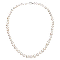 Evolution Group Perlový náhrdelník z odstupňovaných pravých říčních perel bílý 22040.1