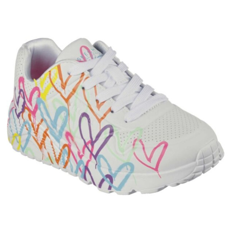 Skechers UNO-SPREAD THE LOVE Dívčí volnočasová obuv, bílá, velikost
